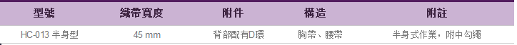 半身型安全帶HC-013